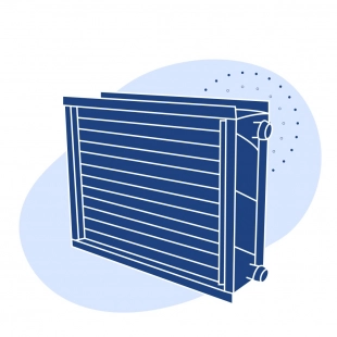 Калорифер водяной 88.7 кВт±8% 4000 м3/ч 21.85 м2±1.5%