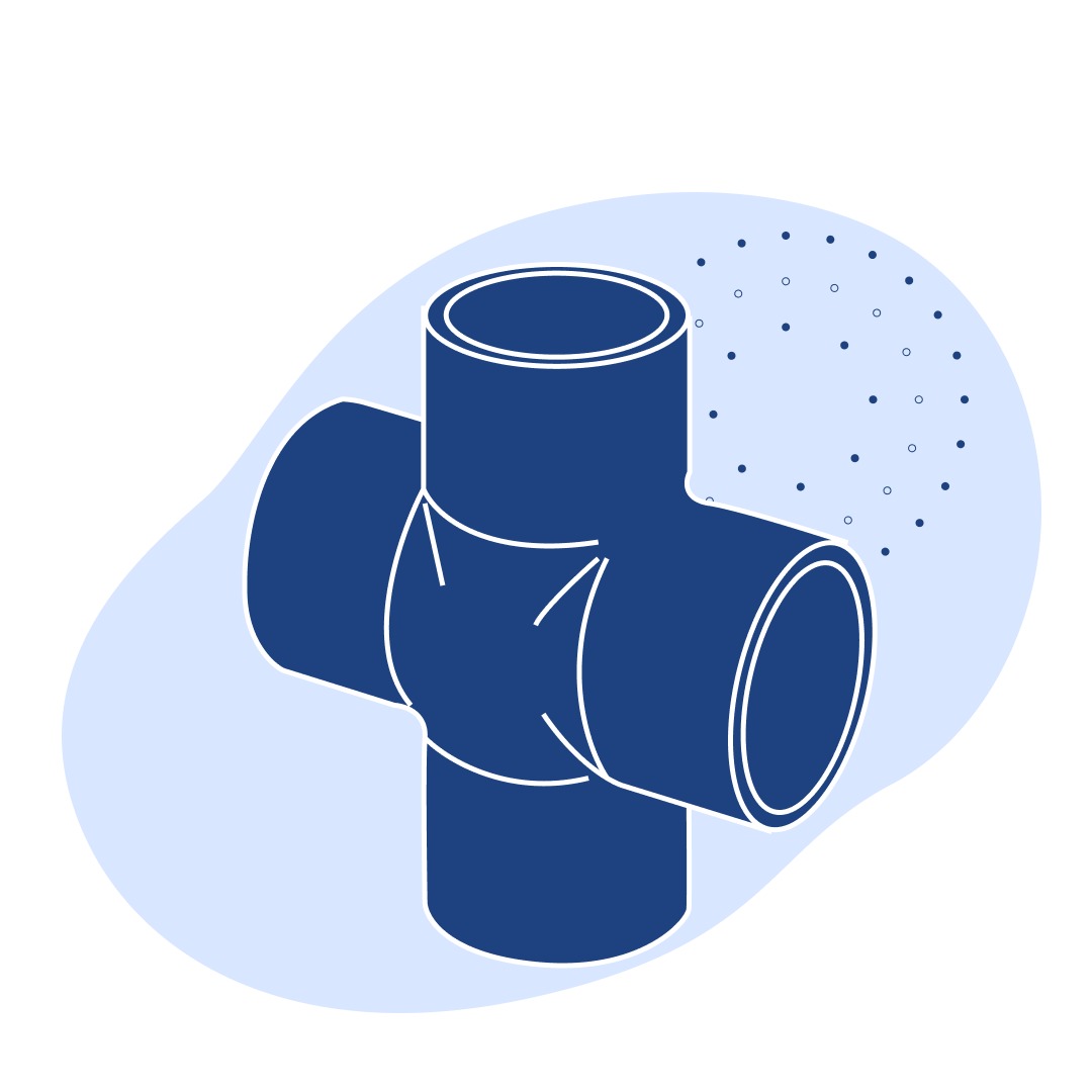 Крестовина нержавеющая проходная Ду 32 мм 12Х18Н9Т ГОСТ 13967-74